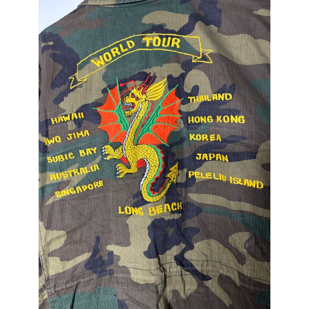 Alpha Industries Mens M-65 Camo Field Jacket World Tour Dragon Embroidery Large - Picture 7 of 11